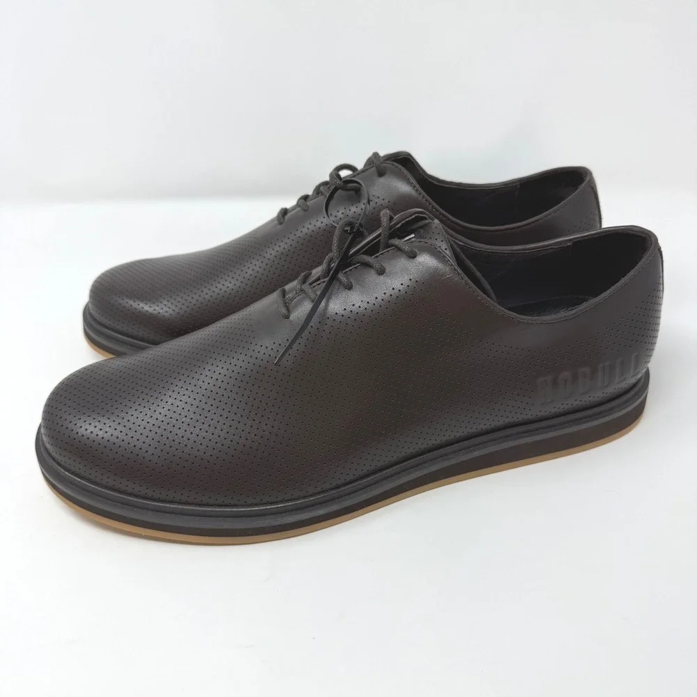 NOBULL Mens Size 11.5 US Leather Dress Shoes Espresso‎ Perforated Oxford NWOT